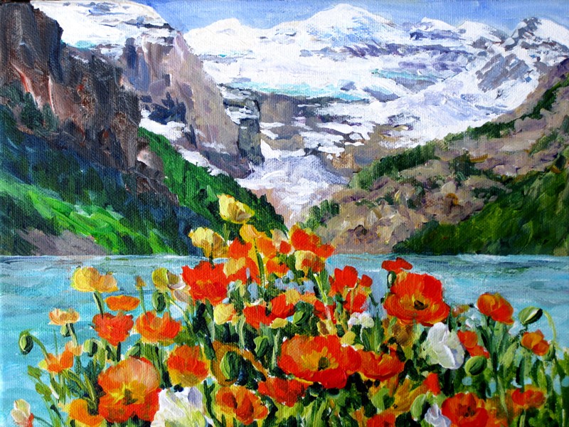 Elaine Tweedy - Louise Poppies & Mt. Victoria (sold)