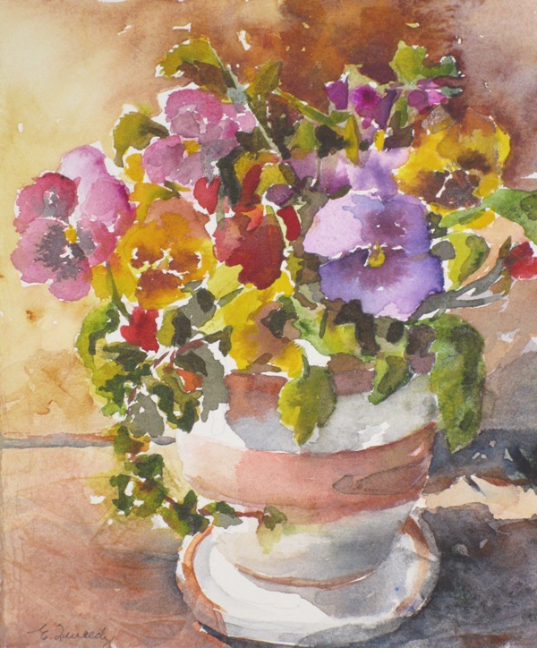 Elaine Tweedy - Pansy Pot (SOLD)