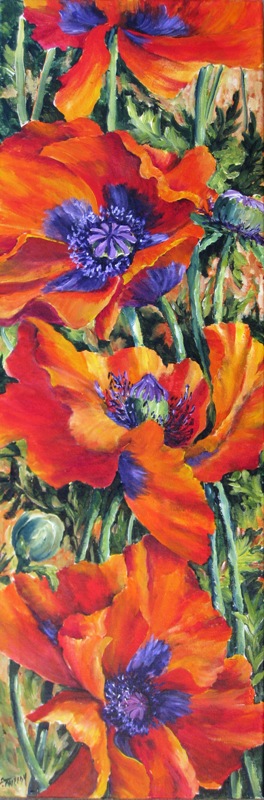Elaine Tweedy - Vibrant Poppies  (SOLD)